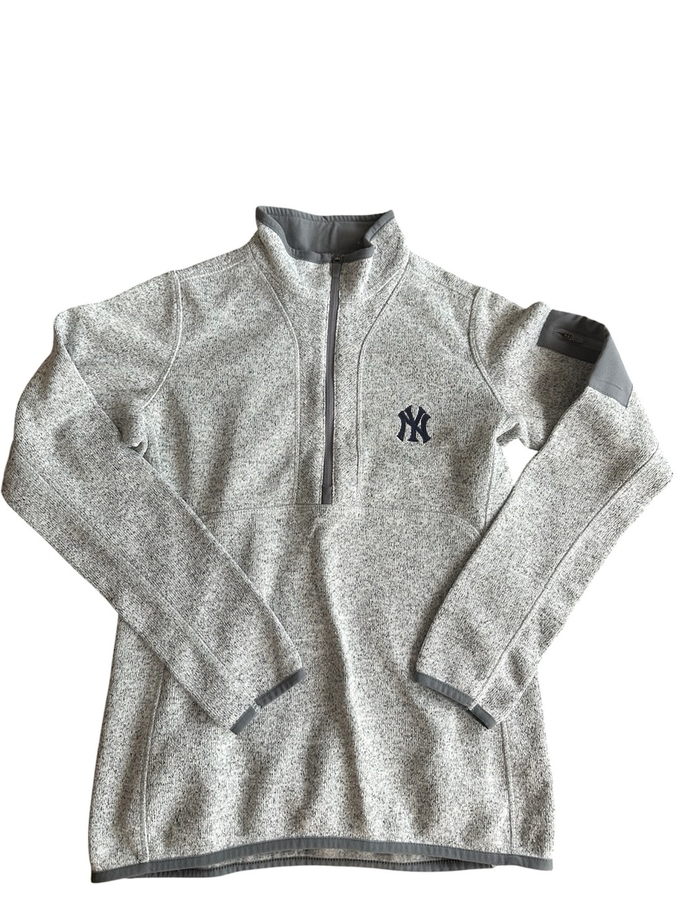 Antigua New York Yankees Small Grey Quarter-Zip Pullover